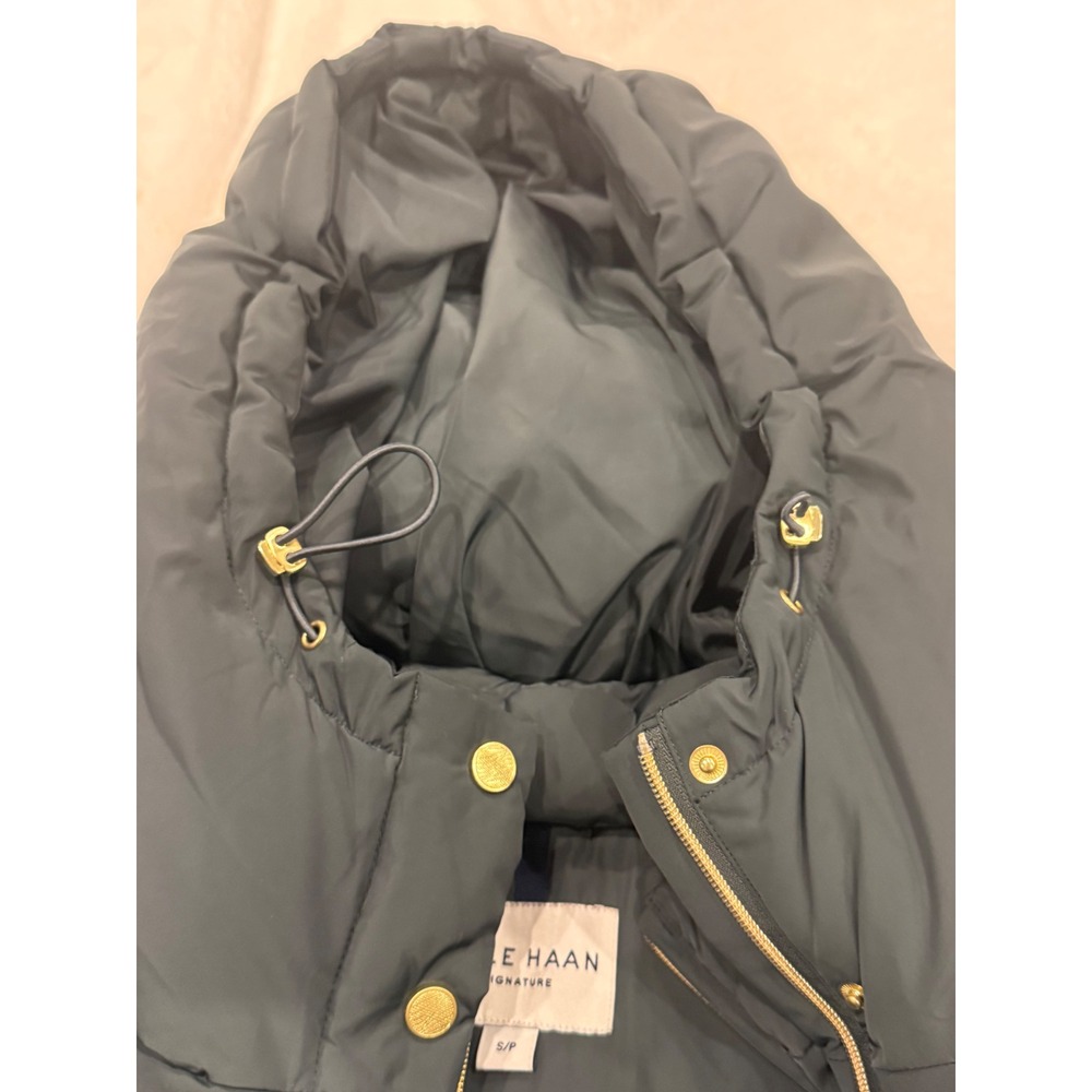 Cole Haan Signature Women's 32" Signature Hooded Taffeta Down Coat Green Small - Picture 7 of 10